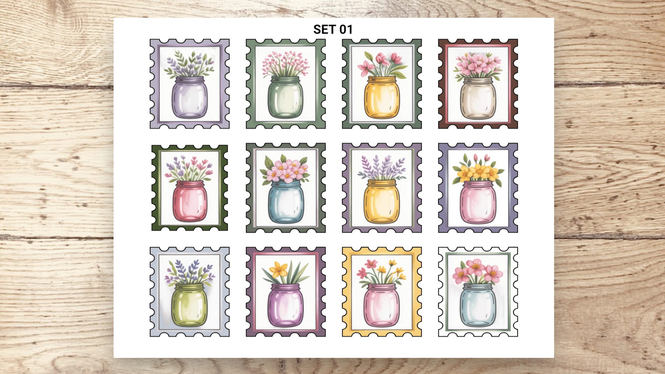 Stamp Stickers - Mason Jars 01 - Image 3