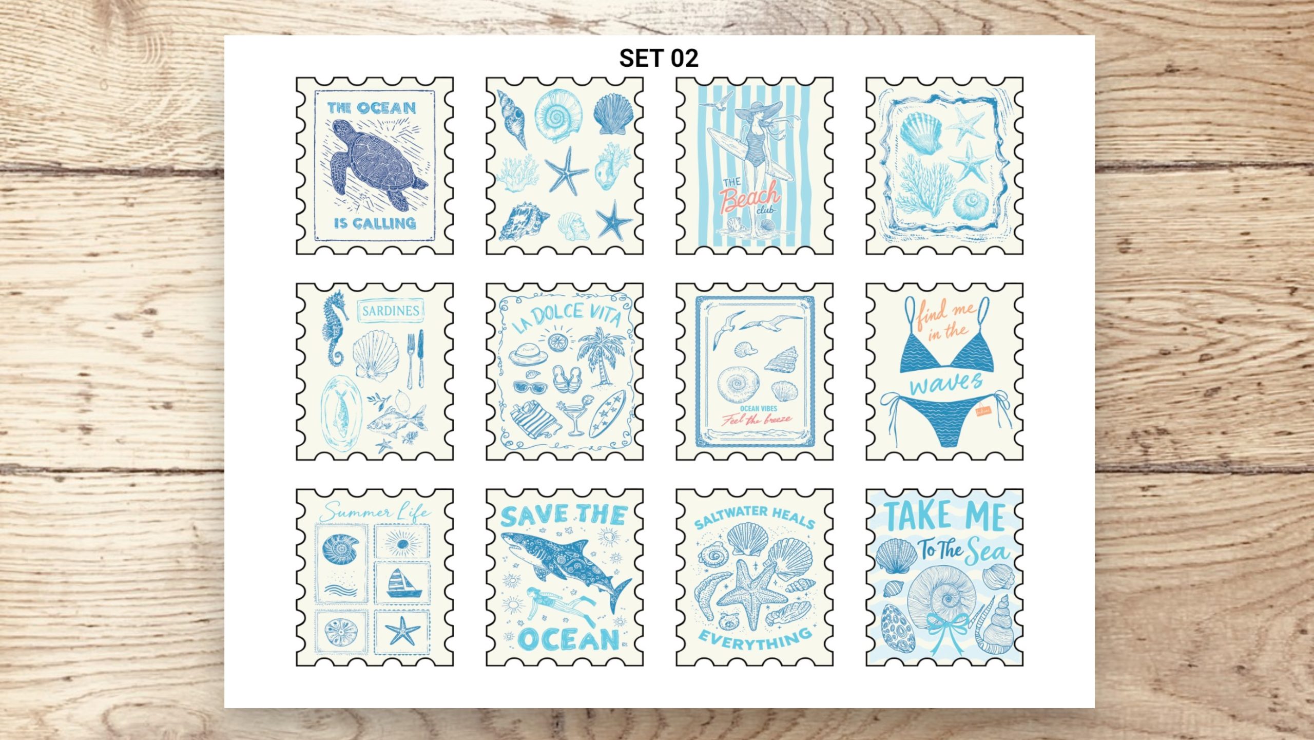 Stamp Stickers - Beach 01 - Image 3