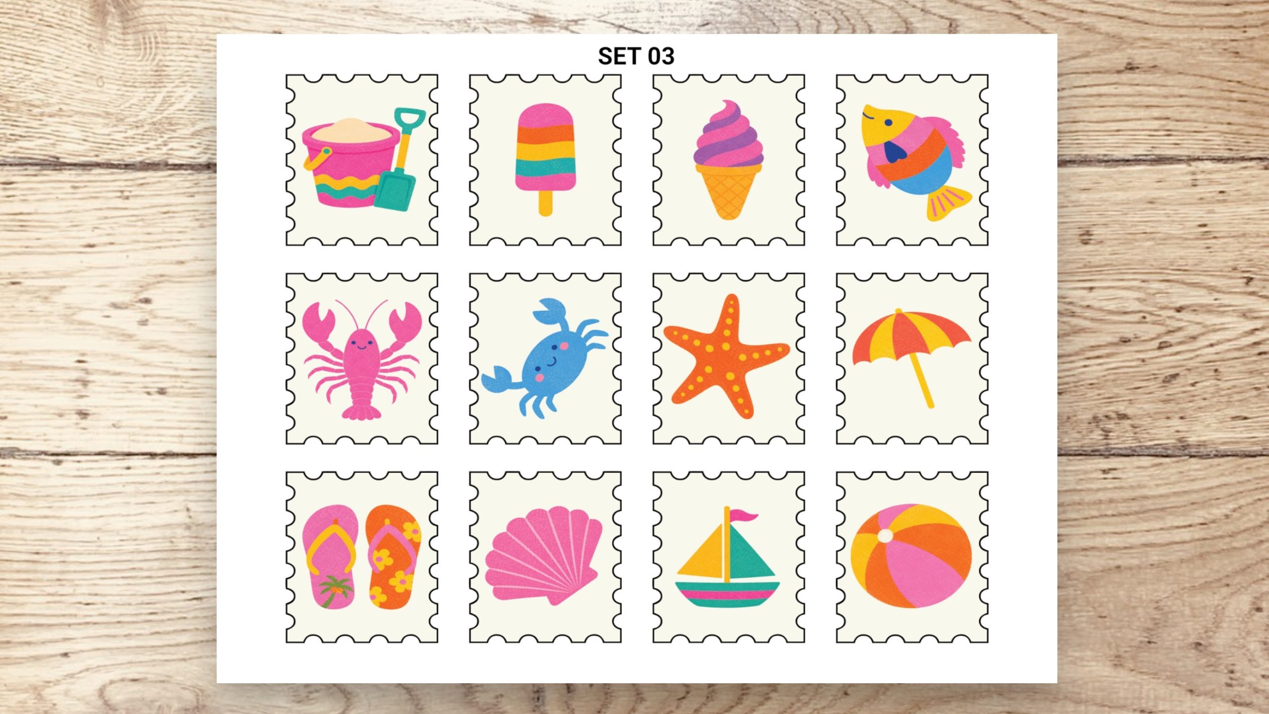 Stamp Stickers - Beach 01 - Image 4