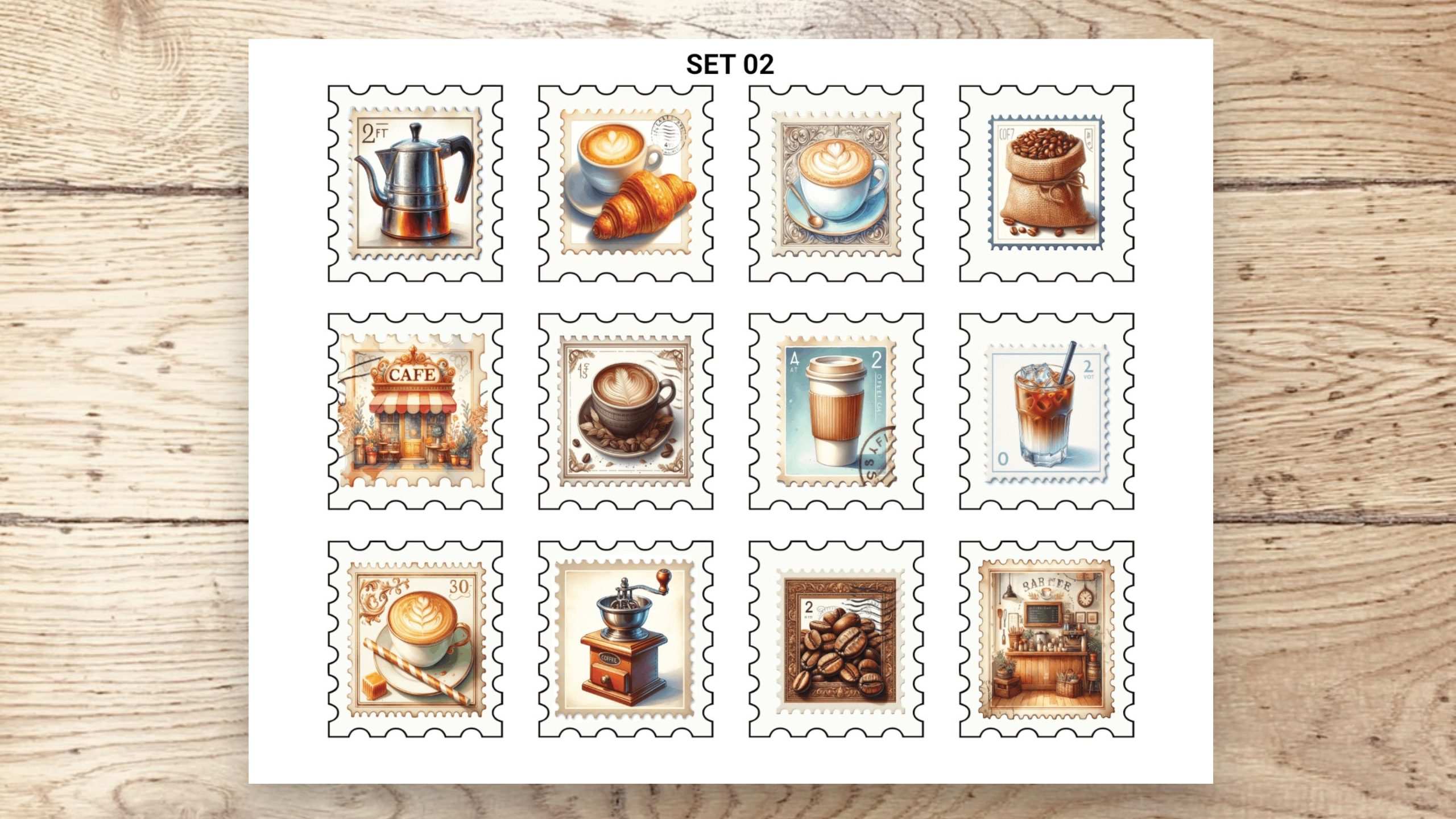 Stamp Stickers - Coffee 01 - Image 4