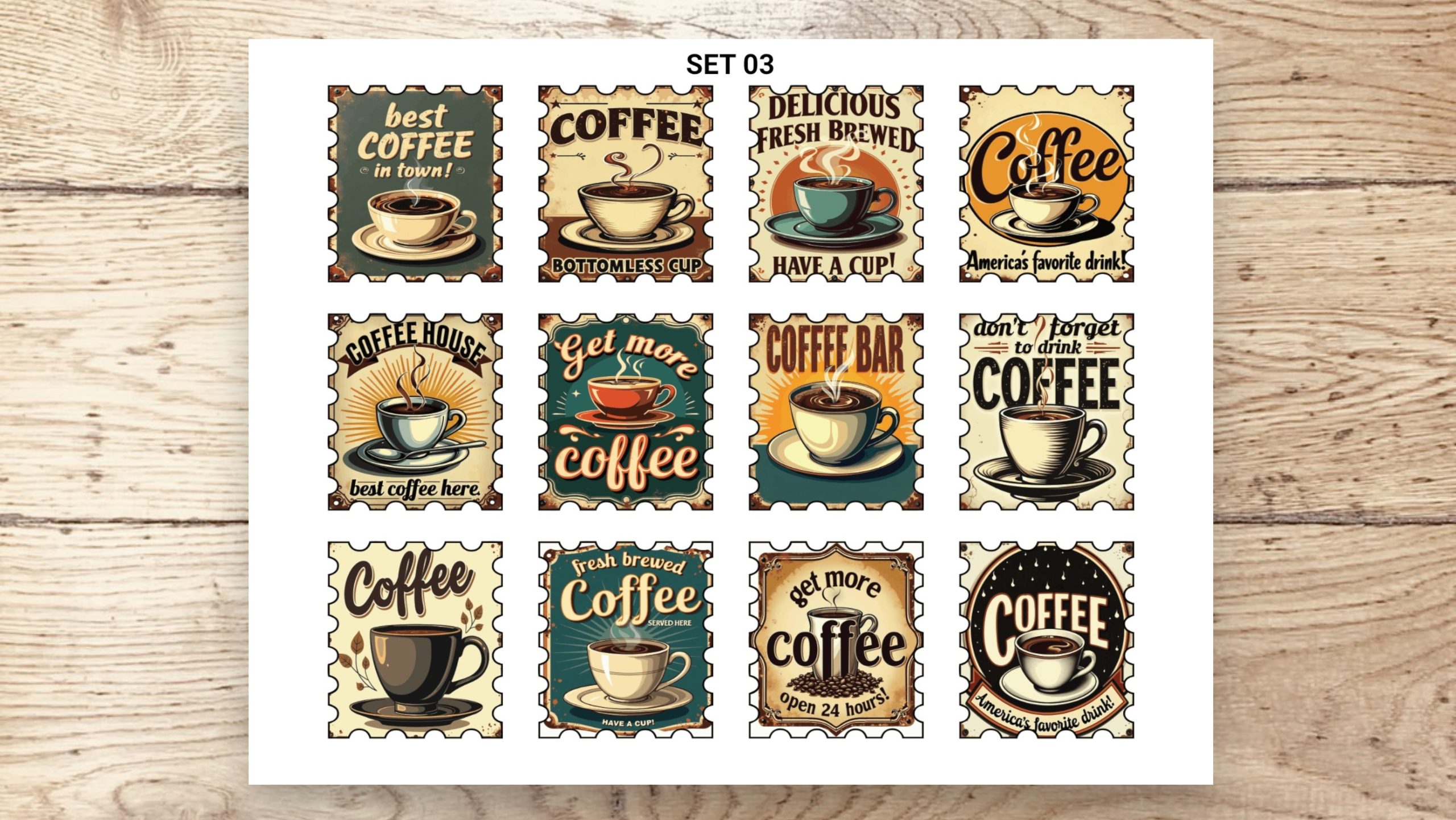 Stamp Stickers - Coffee 01 - Image 5