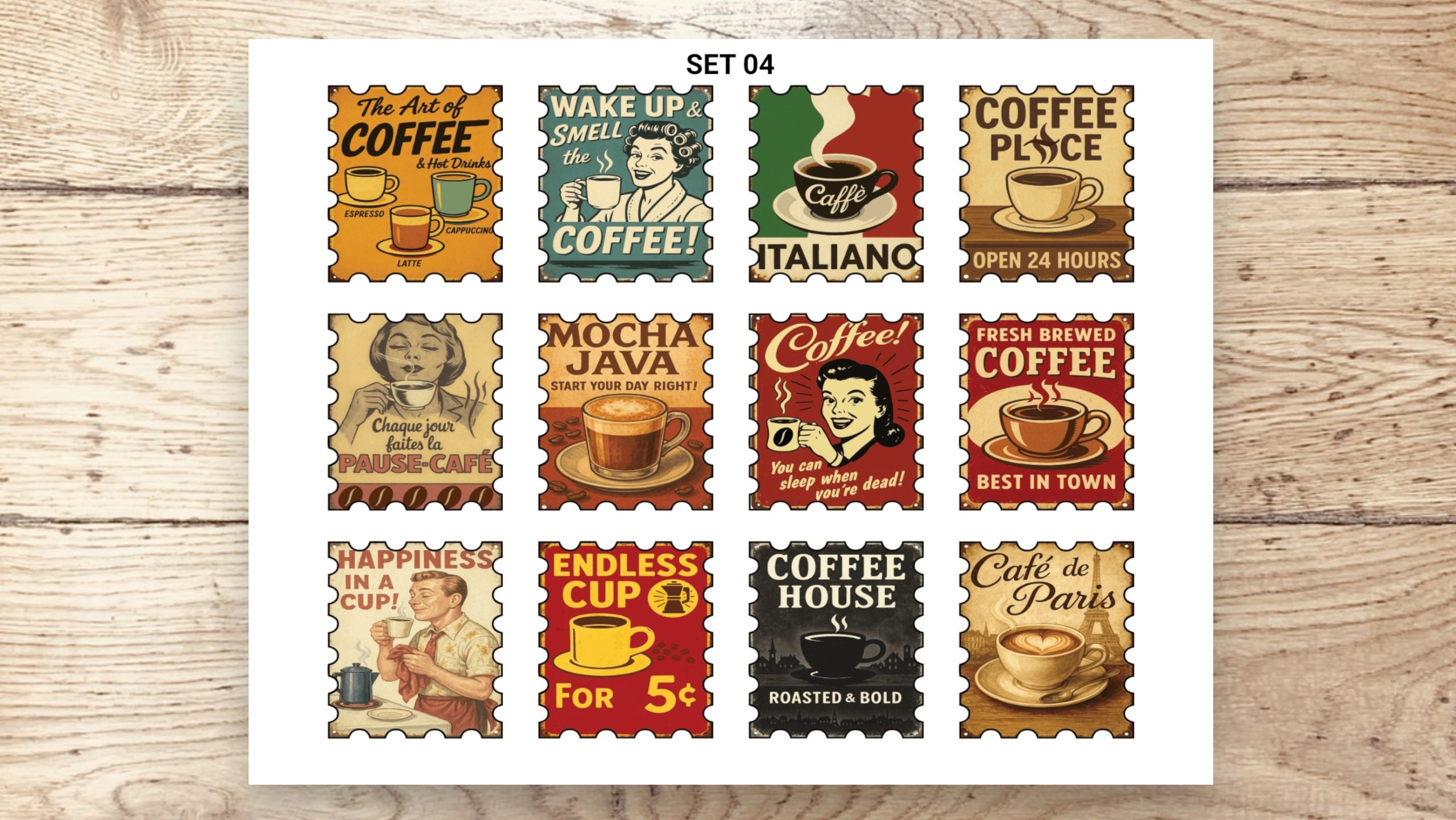 Stamp Stickers - Coffee 01 - Image 6
