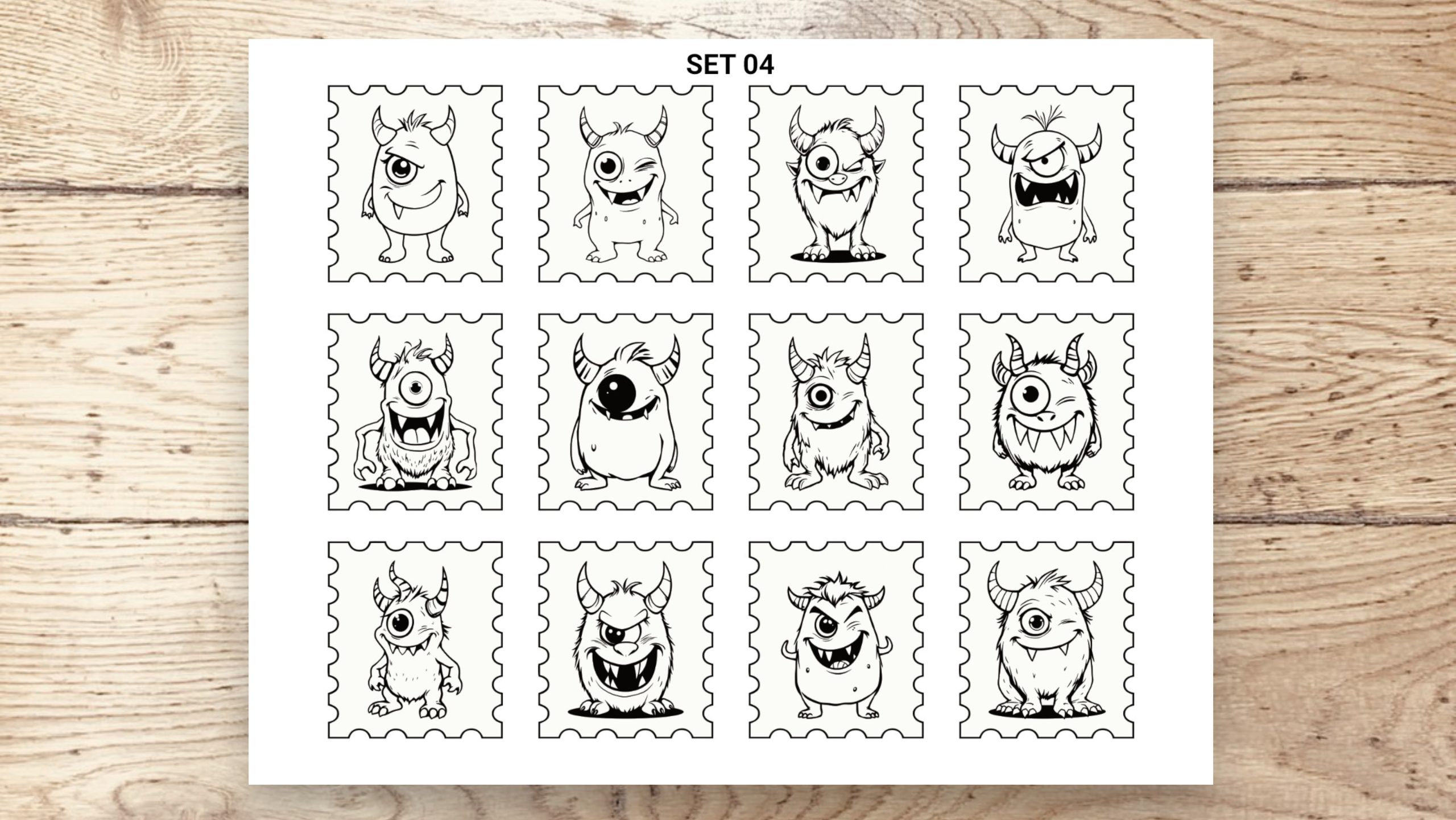 Stamp Stickers - Cute Monsters 01 - Image 6