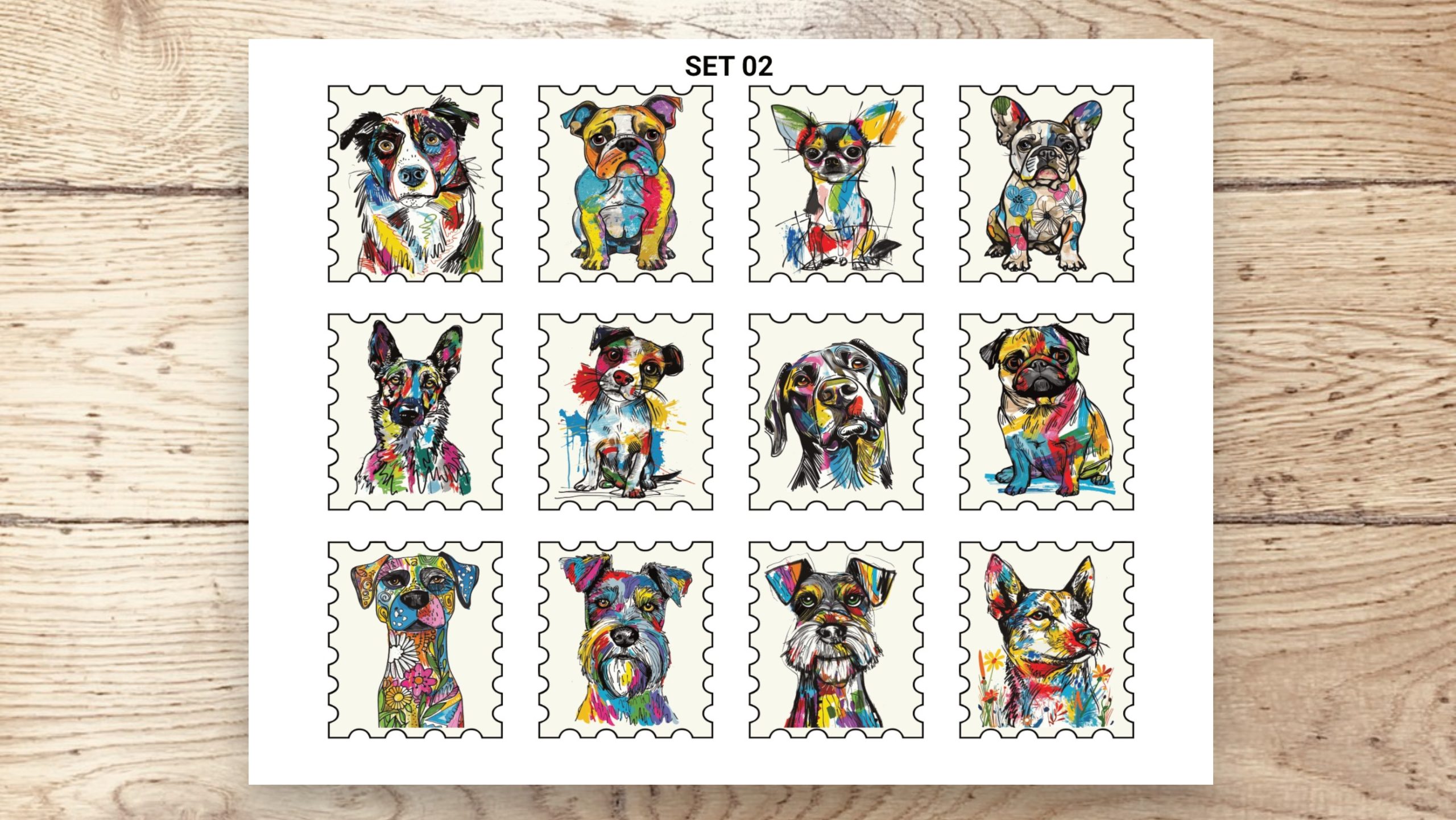 Stamp Stickers - Dogs 01 - Image 3