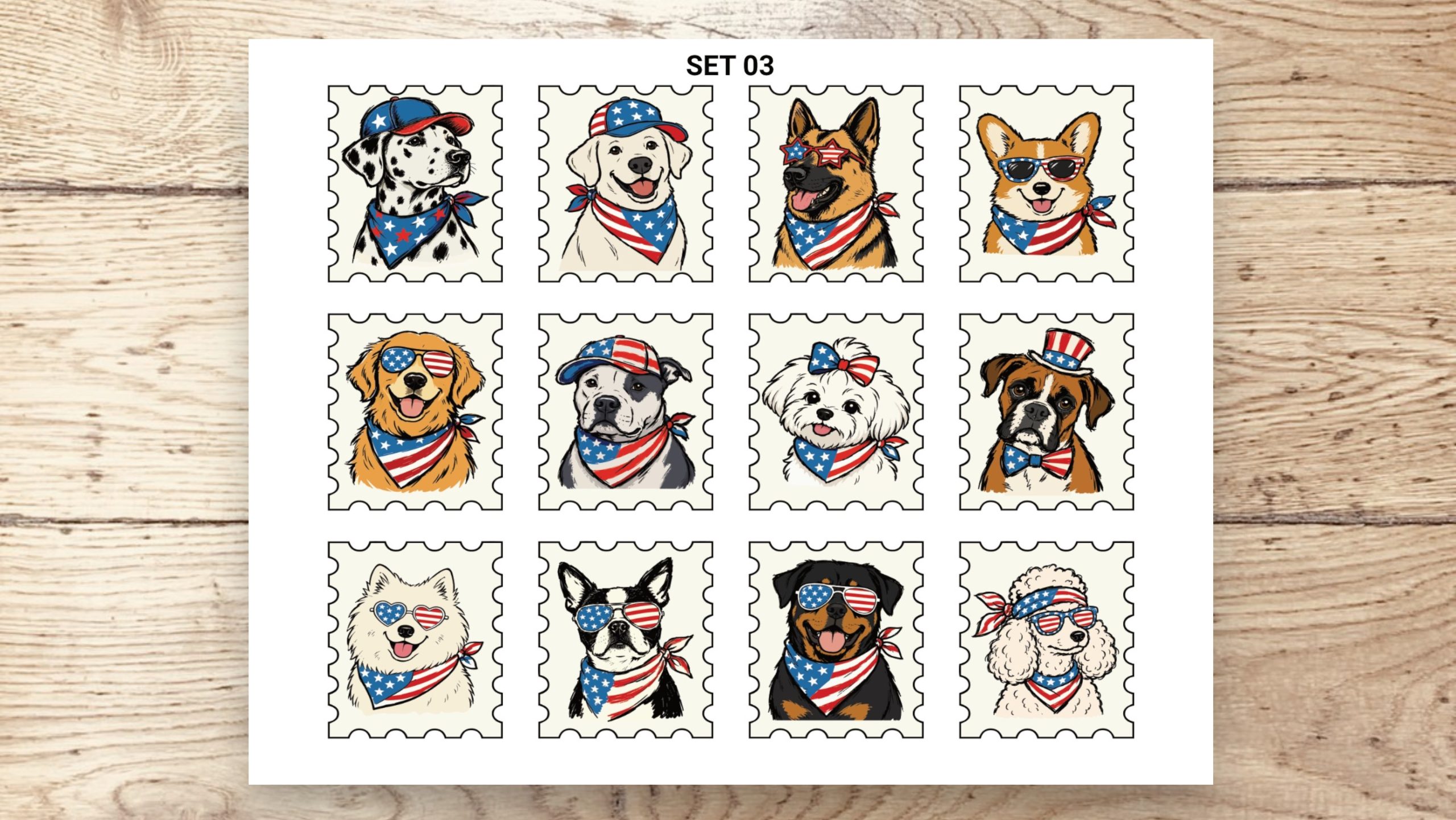 Stamp Stickers - Dogs 01 - Image 4