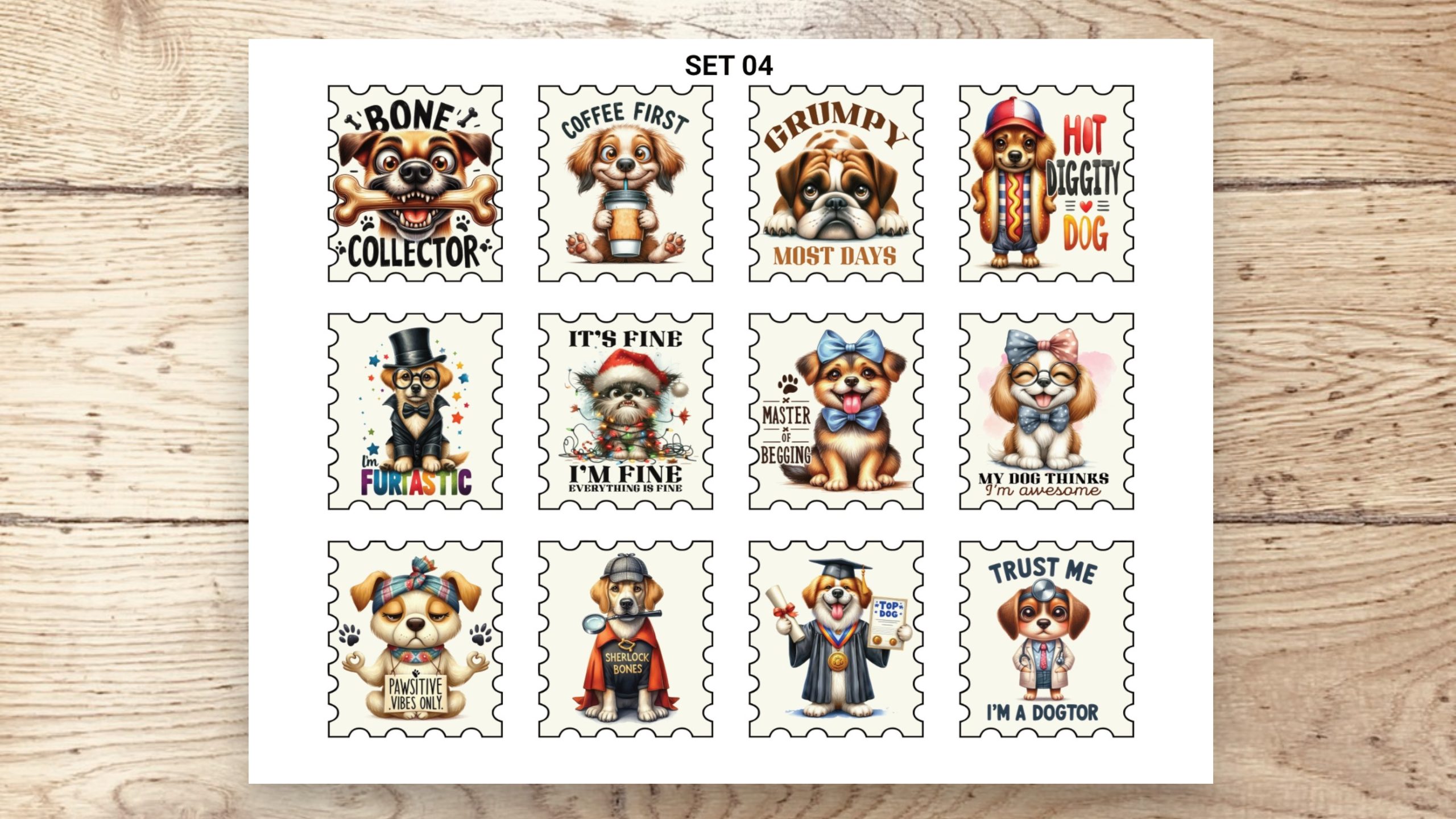 Stamp Stickers - Dogs 01 - Image 5