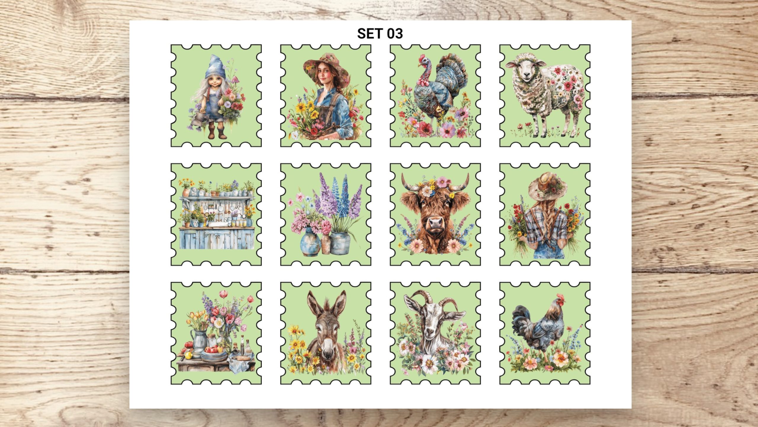 Stamp Stickers - Farm Life 01 - Image 5