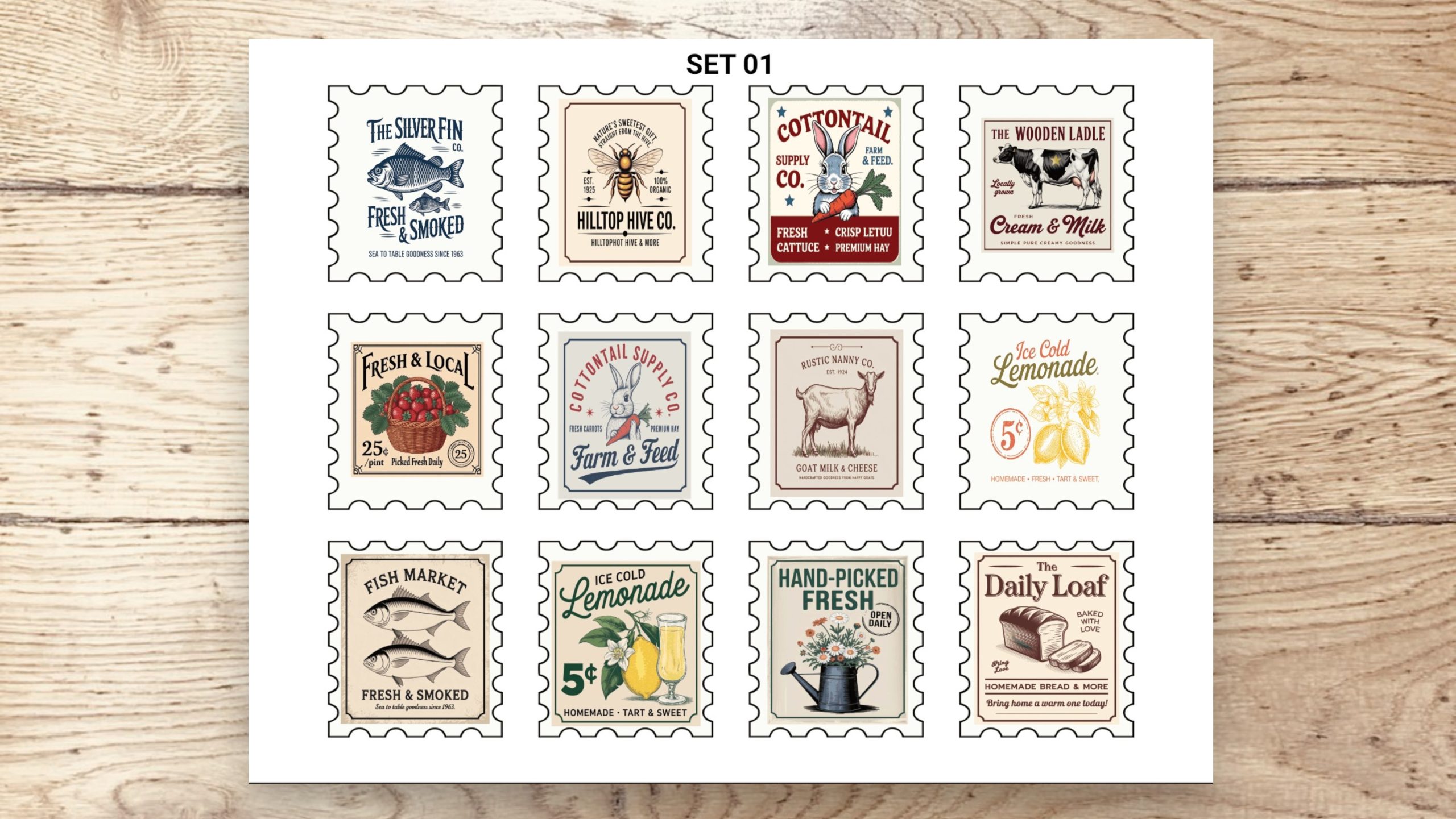Stamp Stickers - Farm Signs 01 - Image 3