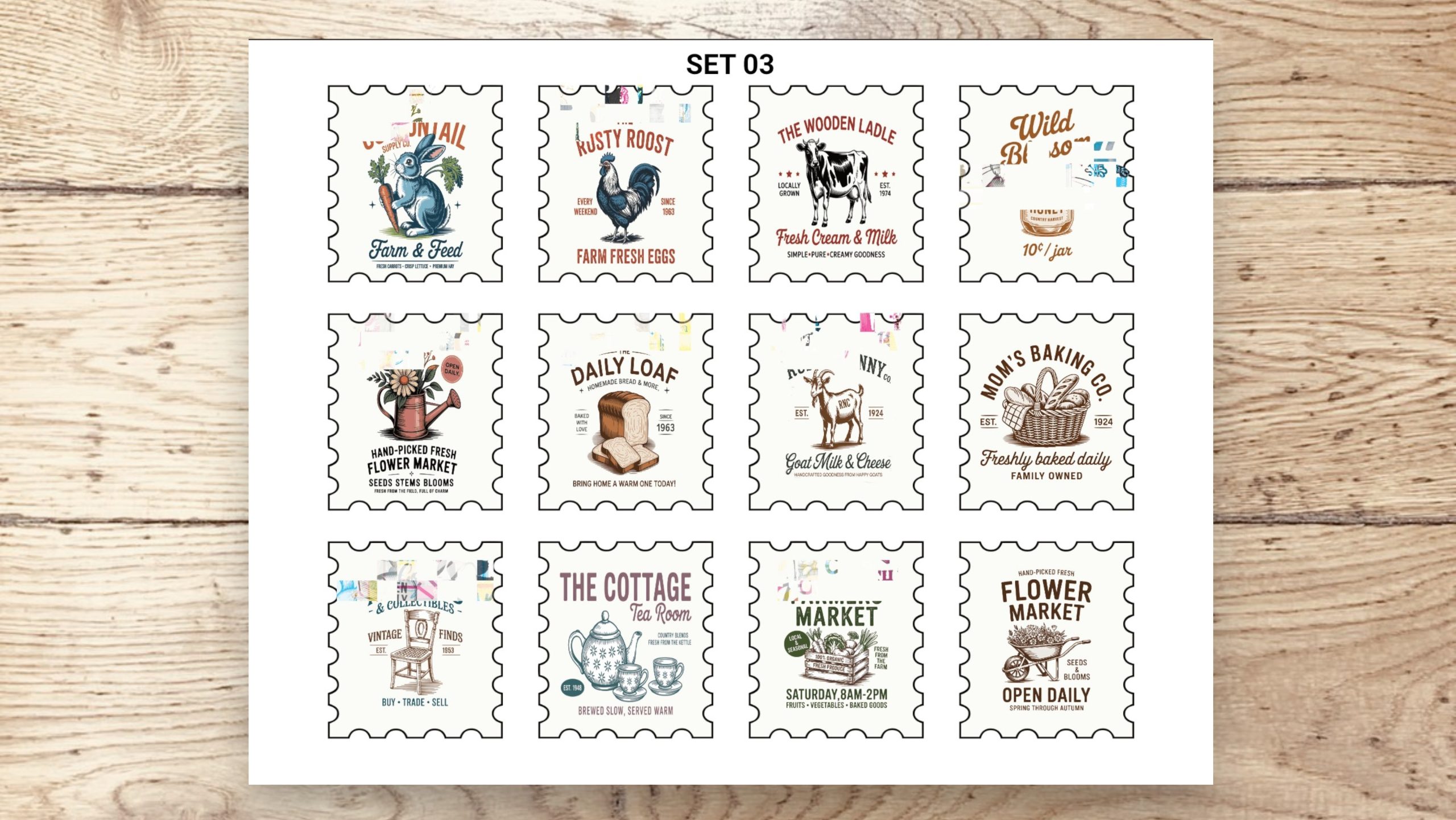 Stamp Stickers - Farm Signs 01 - Image 5