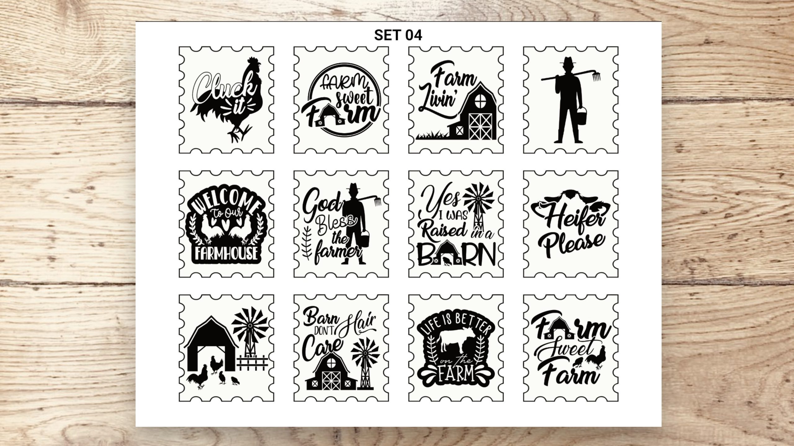 Stamp Stickers - Farm Signs 01 - Image 6