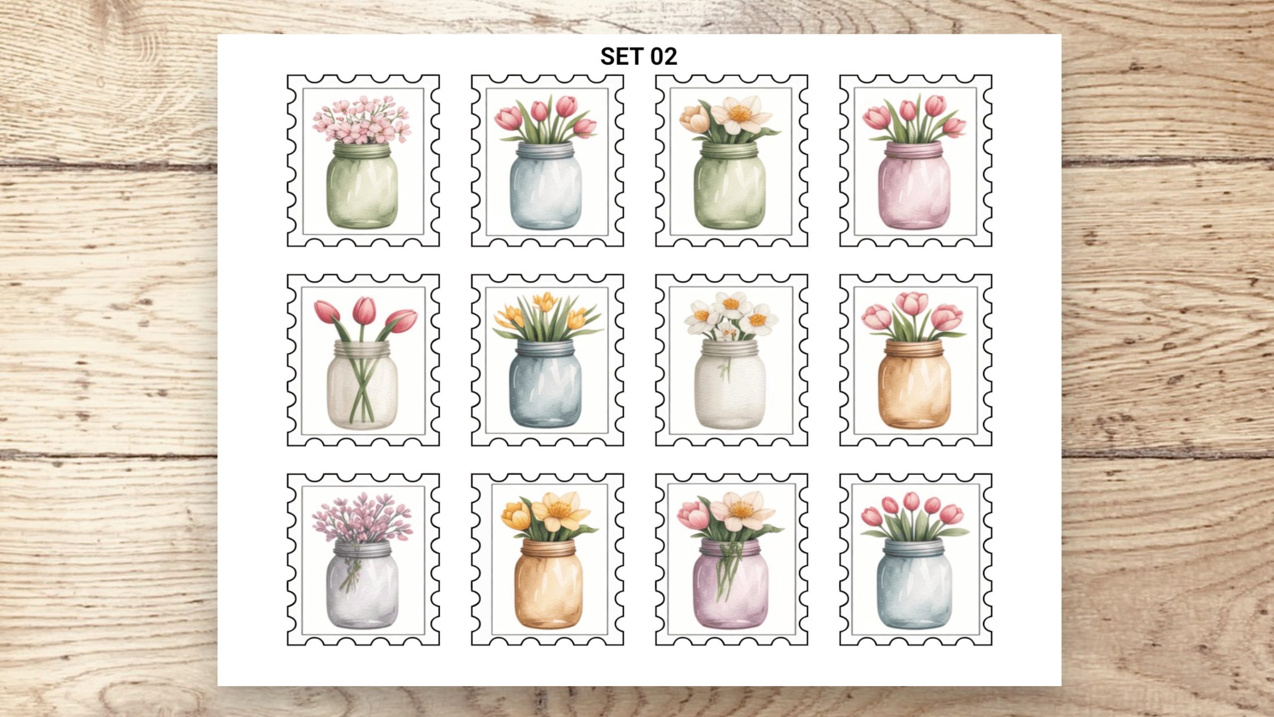 Stamp Stickers - Mason Jars 01 - Image 3