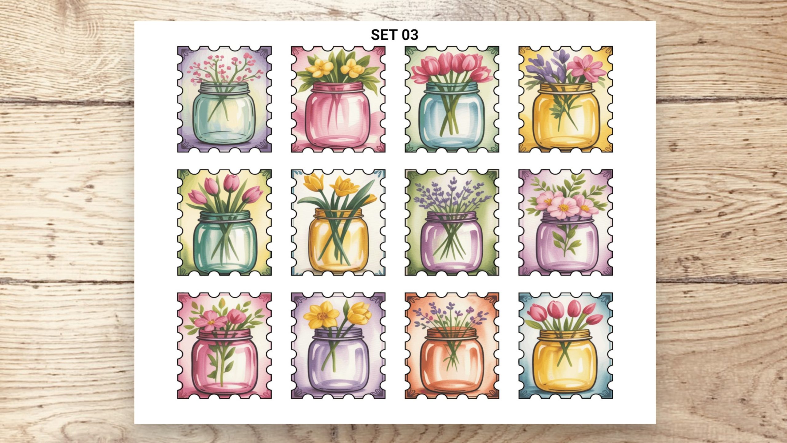Stamp Stickers - Mason Jars 01 - Image 4