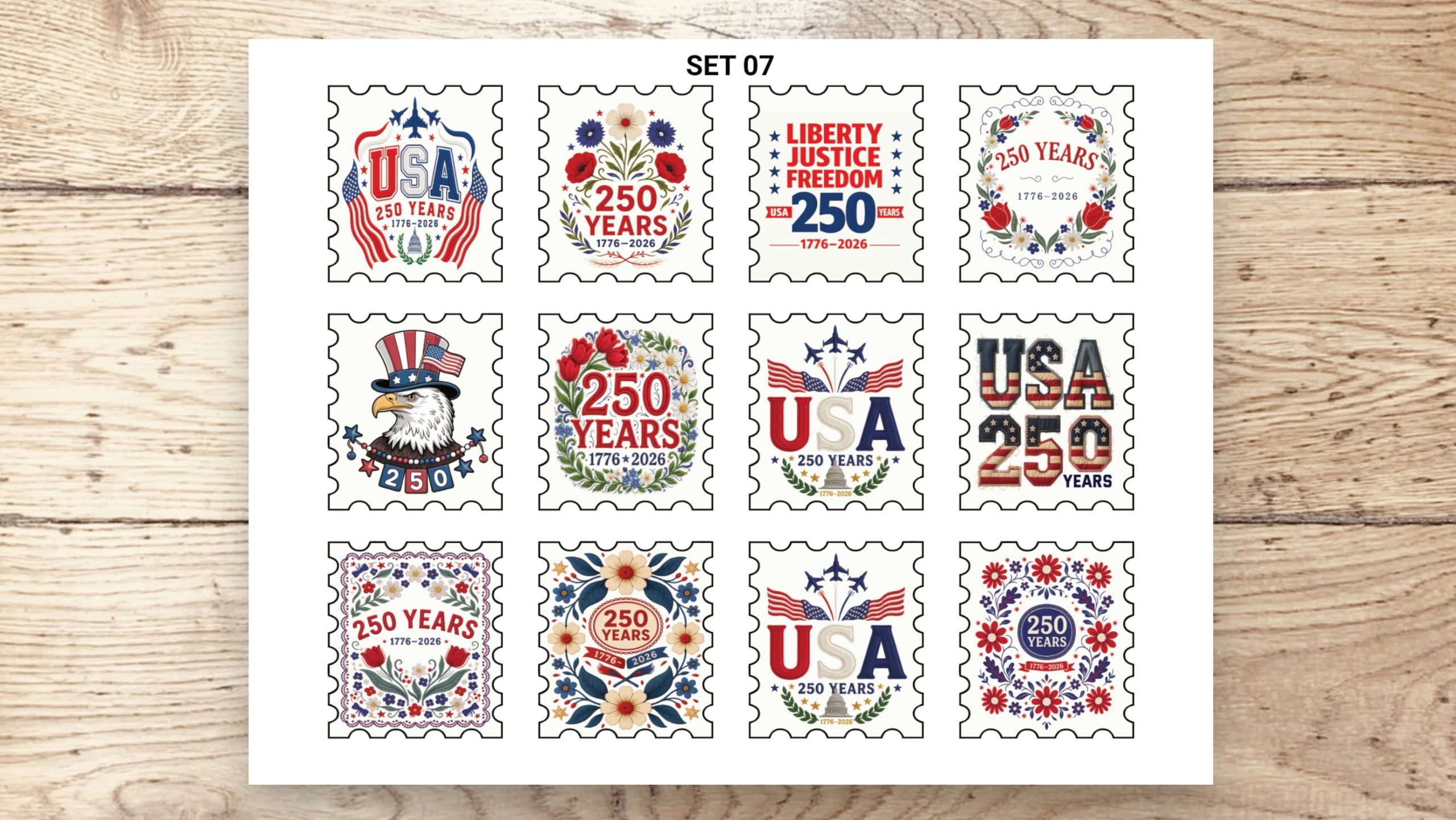 Stamp Stickers - Patriot 250th 02 - Image 4
