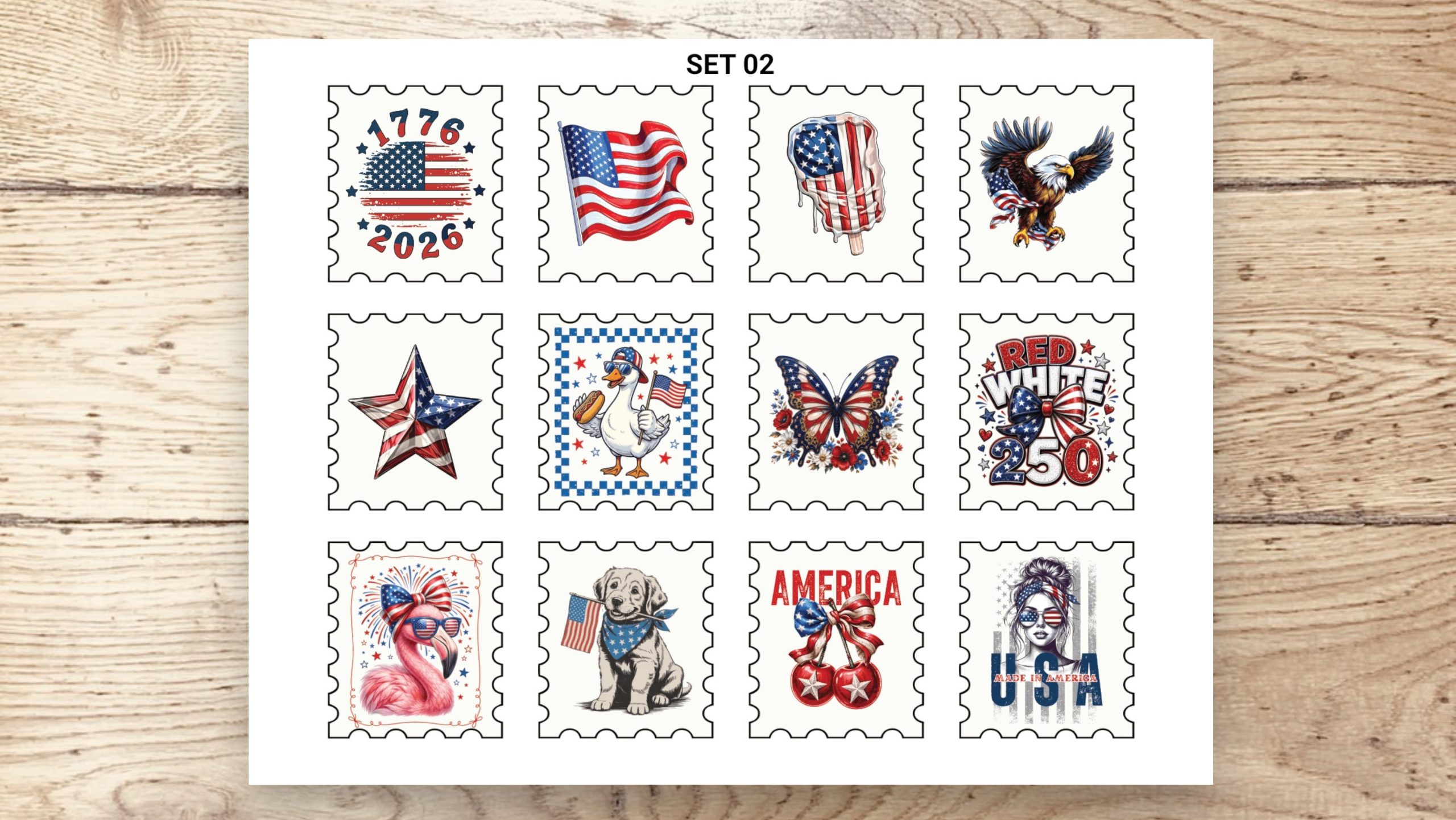 Stamp Stickers - Patriot 250th 01 - Image 3