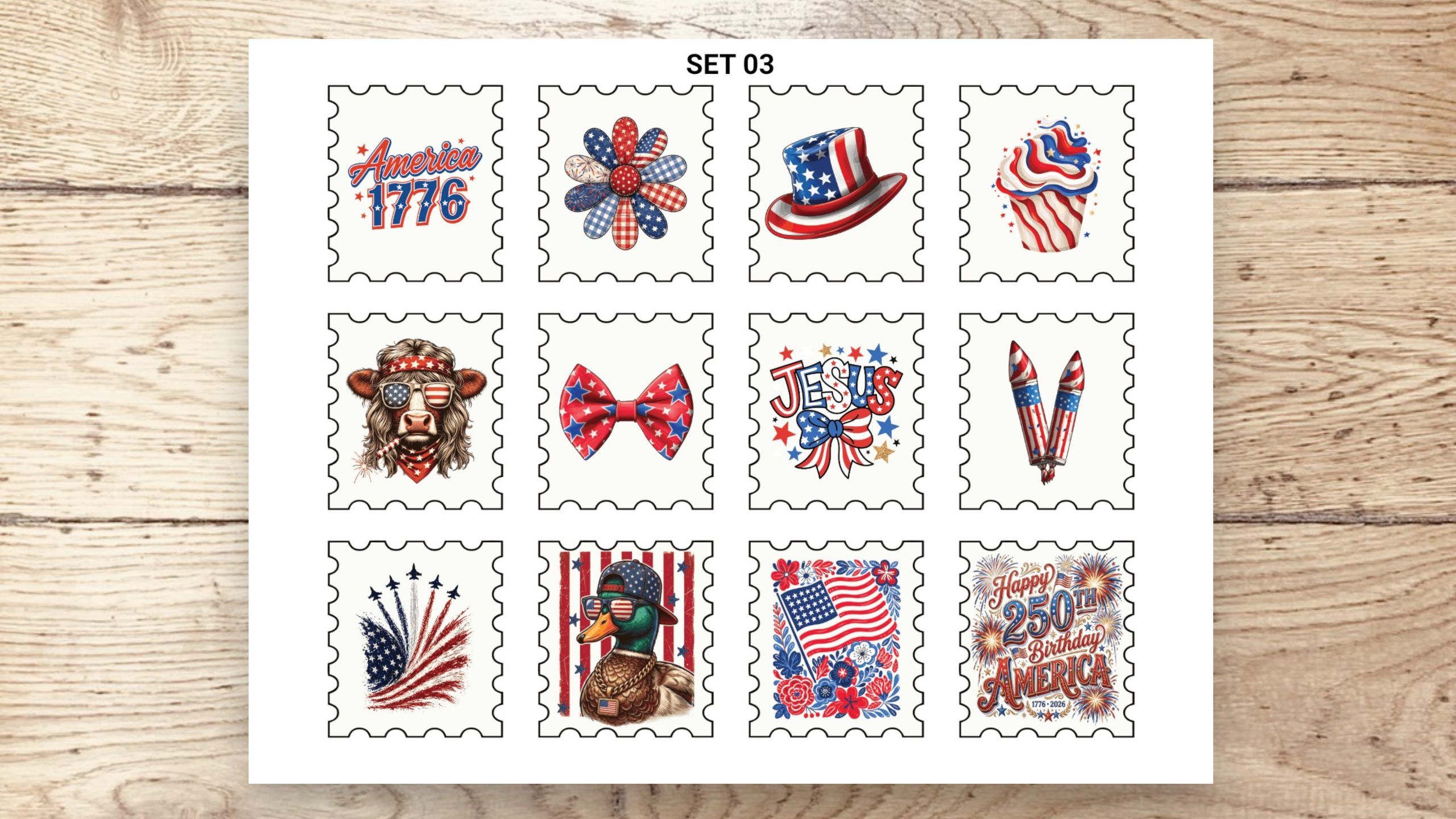 Stamp Stickers - Patriot 250th 01 - Image 4