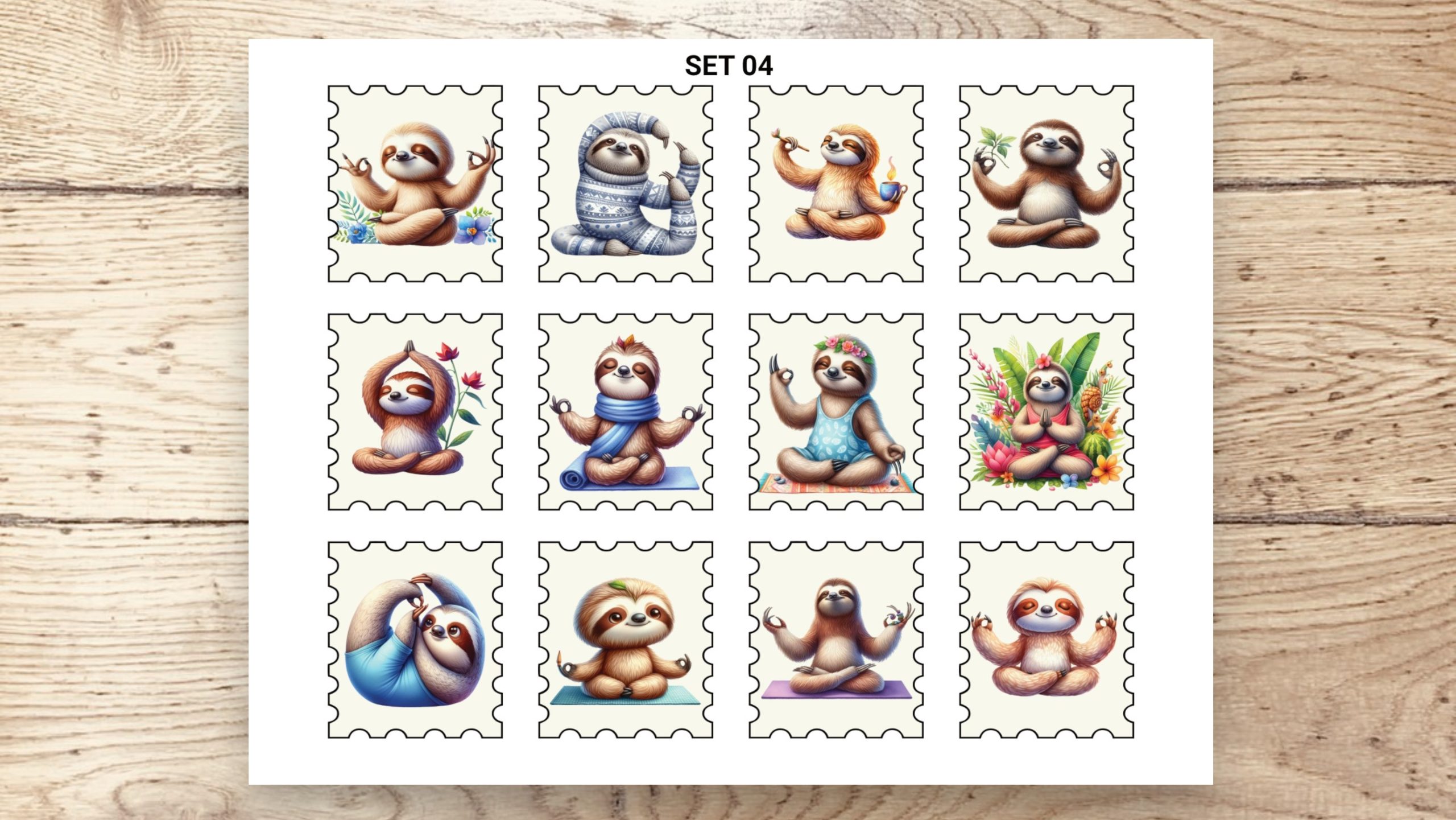 Stamp Stickers - Sloths 01 - Image 6