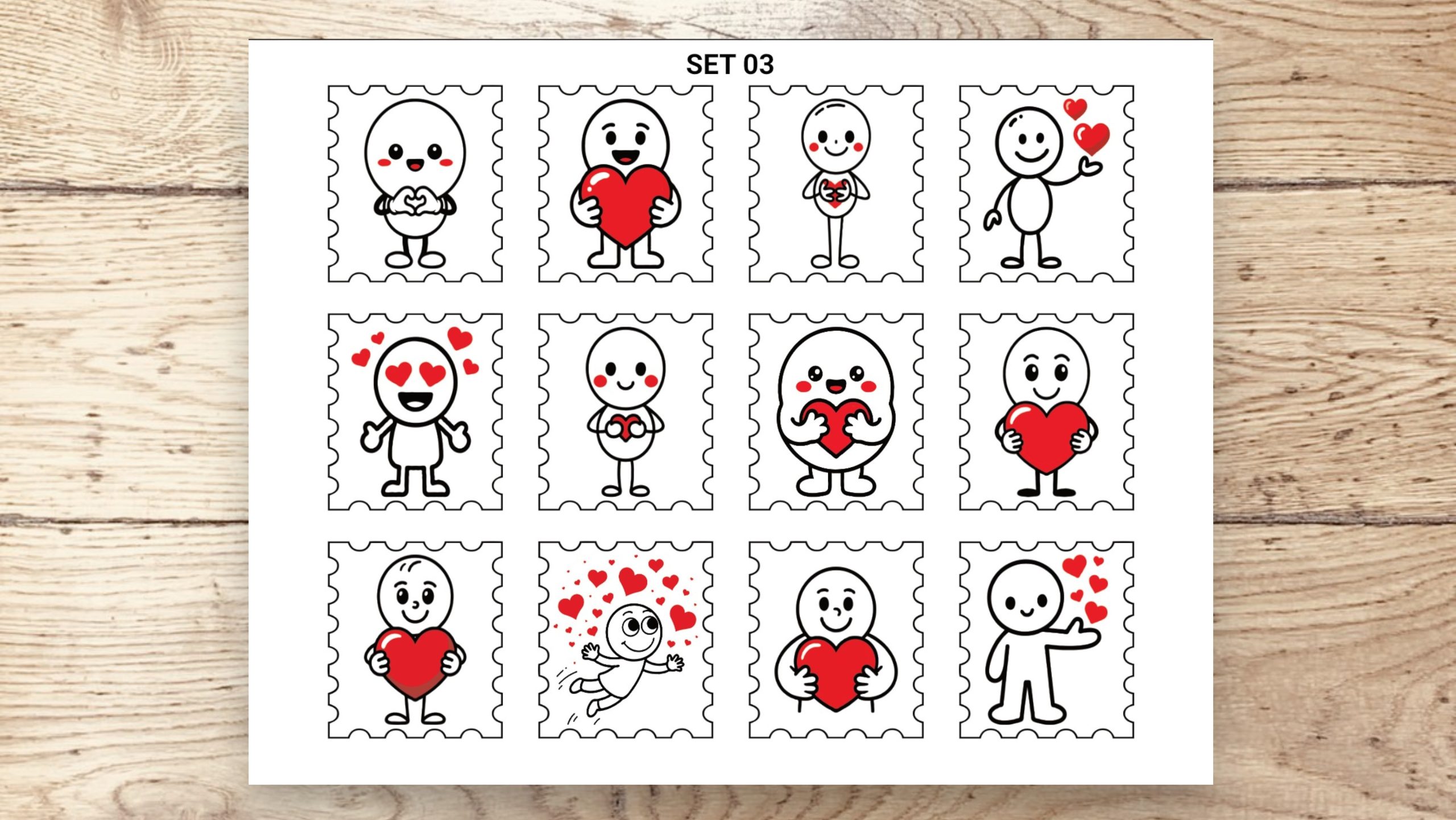 Stamp Stickers - Love Stick Figures 01 - Image 5