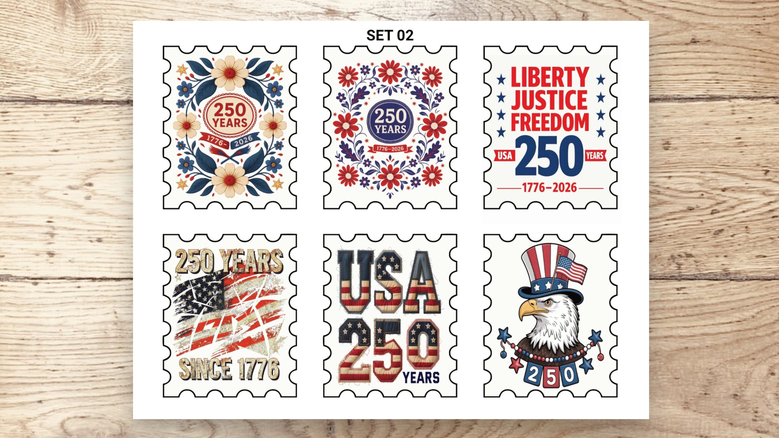 Stamp Stickers - XL Patriot 250th 01 - Image 5