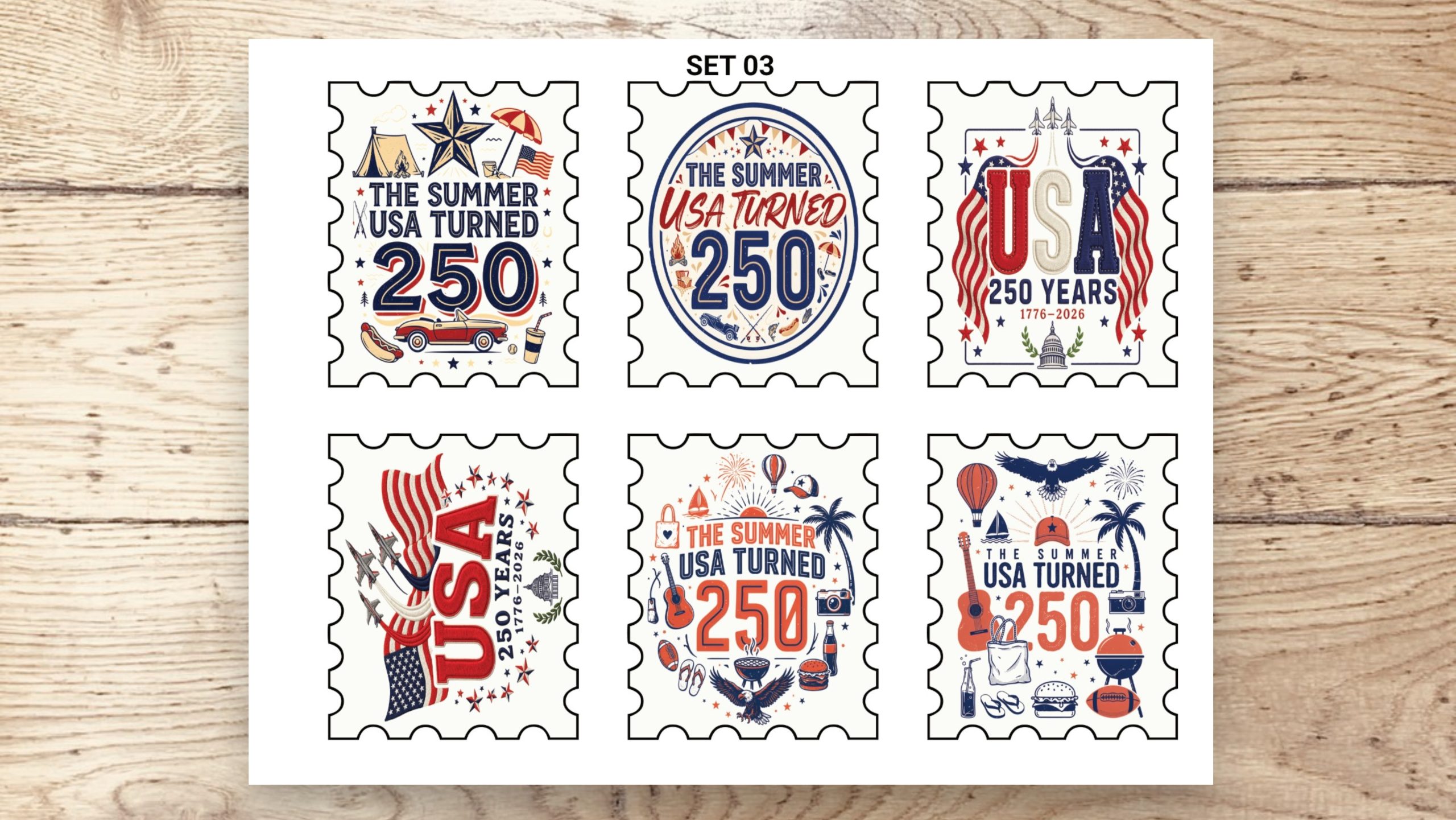 Stamp Stickers - XL Patriot 250th 01 - Image 4