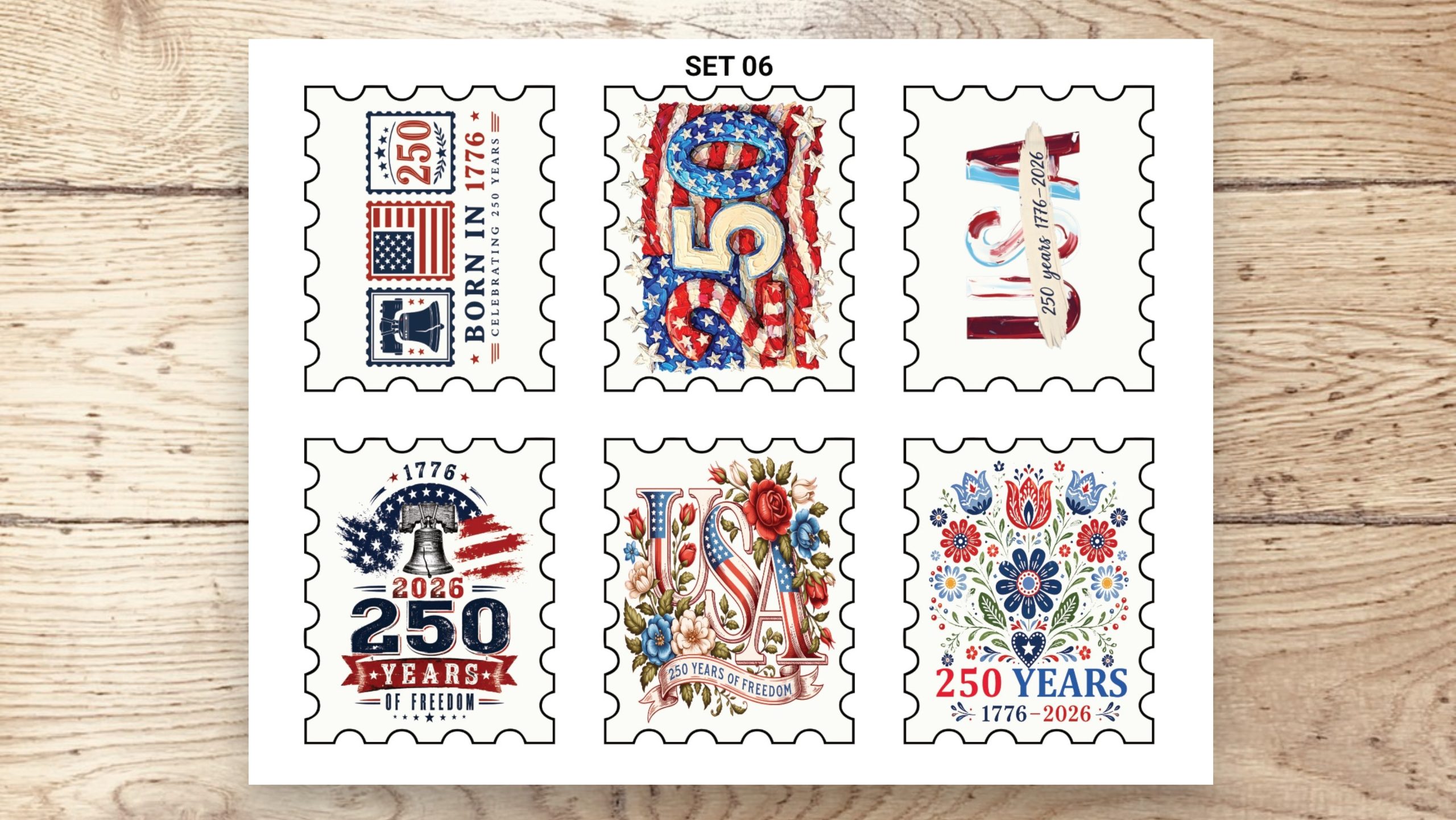 Stamp Stickers - XL Patriot 250th 02 - Image 3