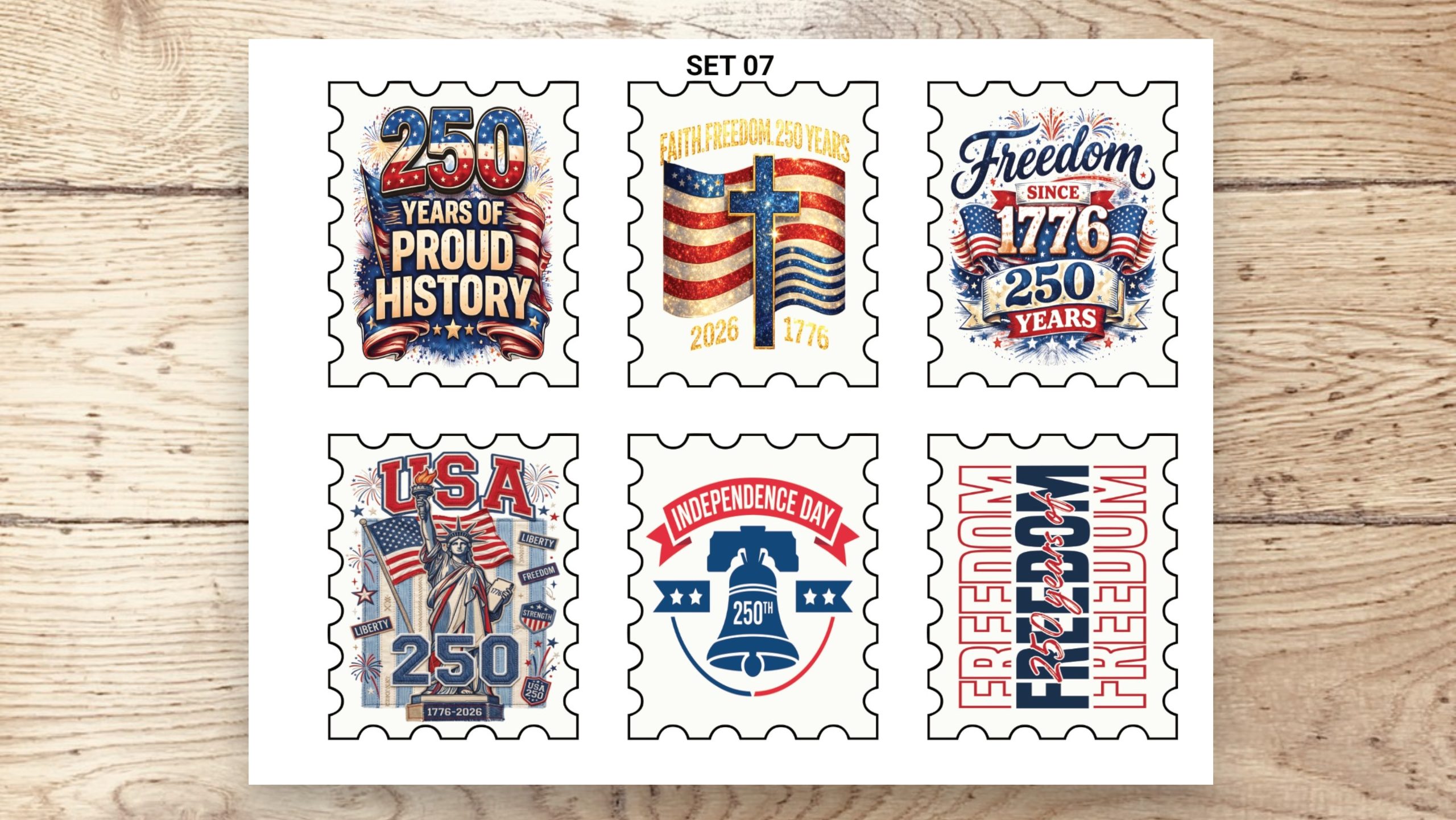 Stamp Stickers - XL Patriot 250th 02 - Image 4