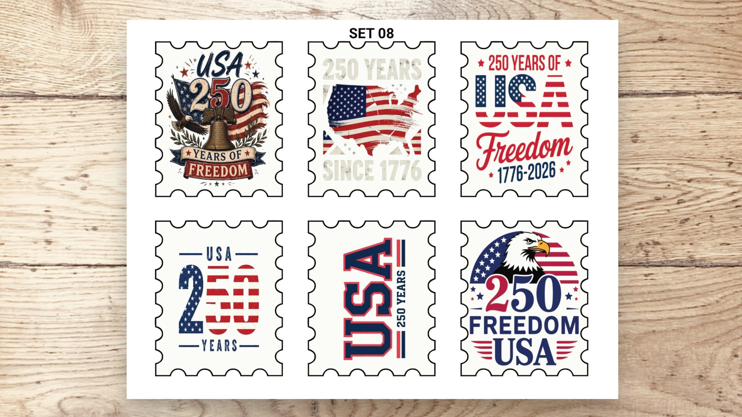 Stamp Stickers - XL Patriot 250th 02 - Image 5